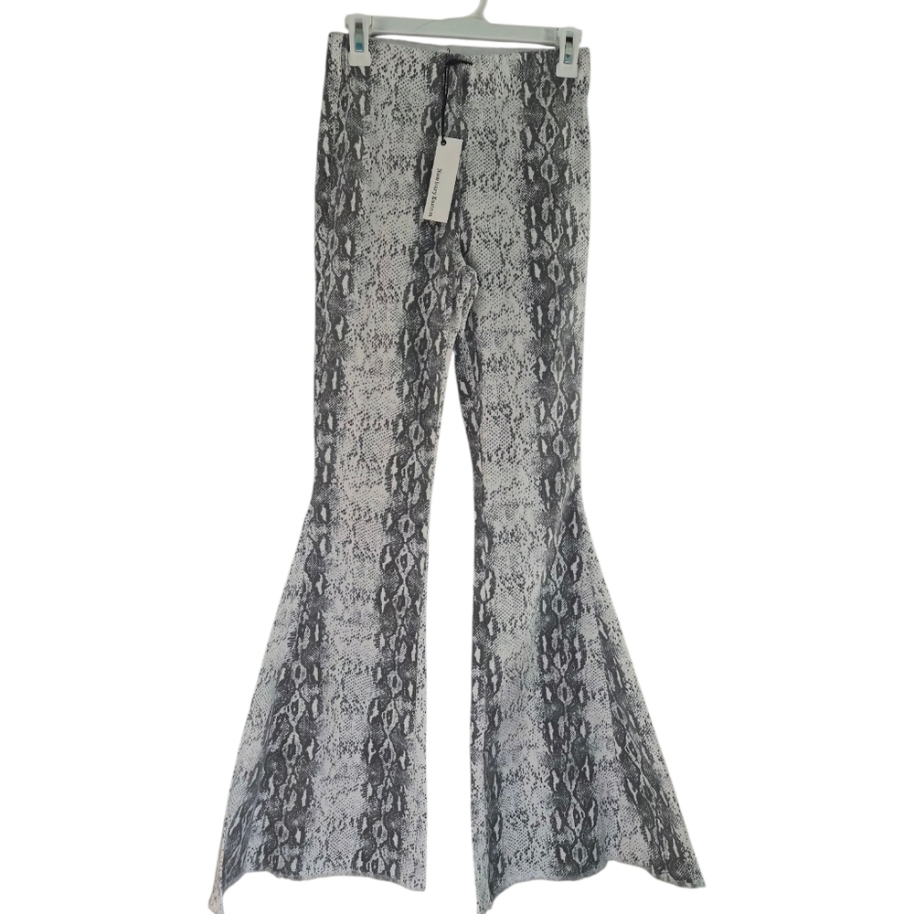 Newbury Kustom‎ - High Waisted Snakeskin Jeggings Womens Sz S Bell Bottoms Nwt